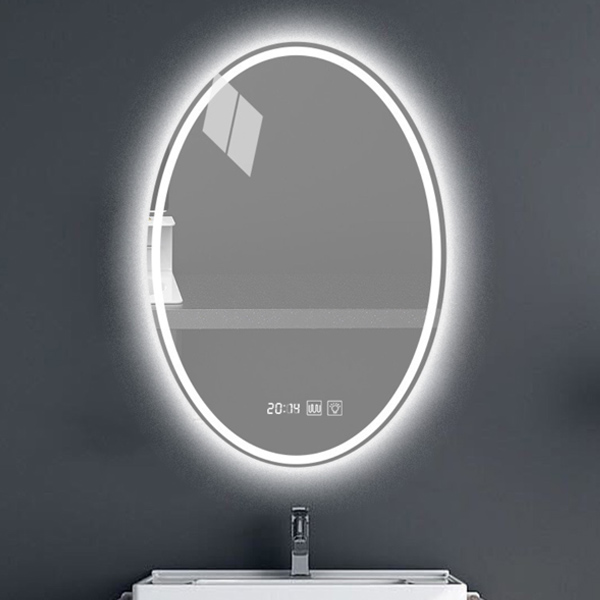 Oval bathroom led light mirror