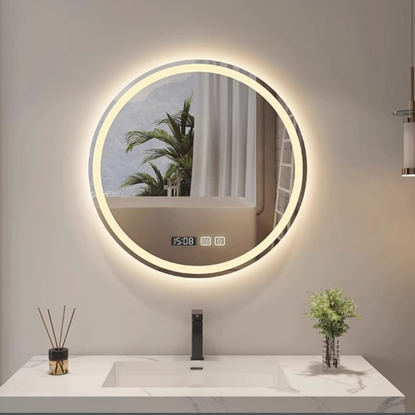 lighted bath mirror round shape