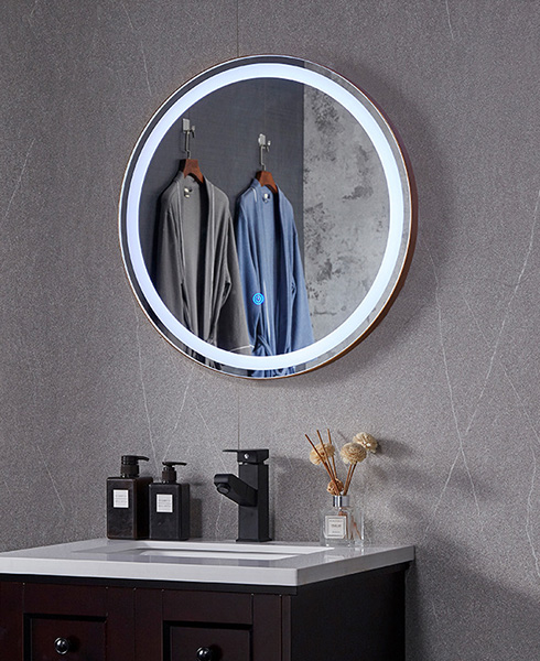 round led lighted mirror